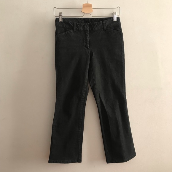Theory Black Stretch Denim Demi Bootcut Low-rise Mid-rise Jeans Size 0 - Picture 1 of 9